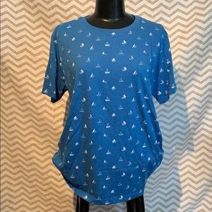 Men’s Denim & Flower Sailboat Shirt (M)